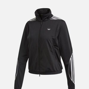 adidas Originals Black Bomber Track Jacket with White Stripe Accents